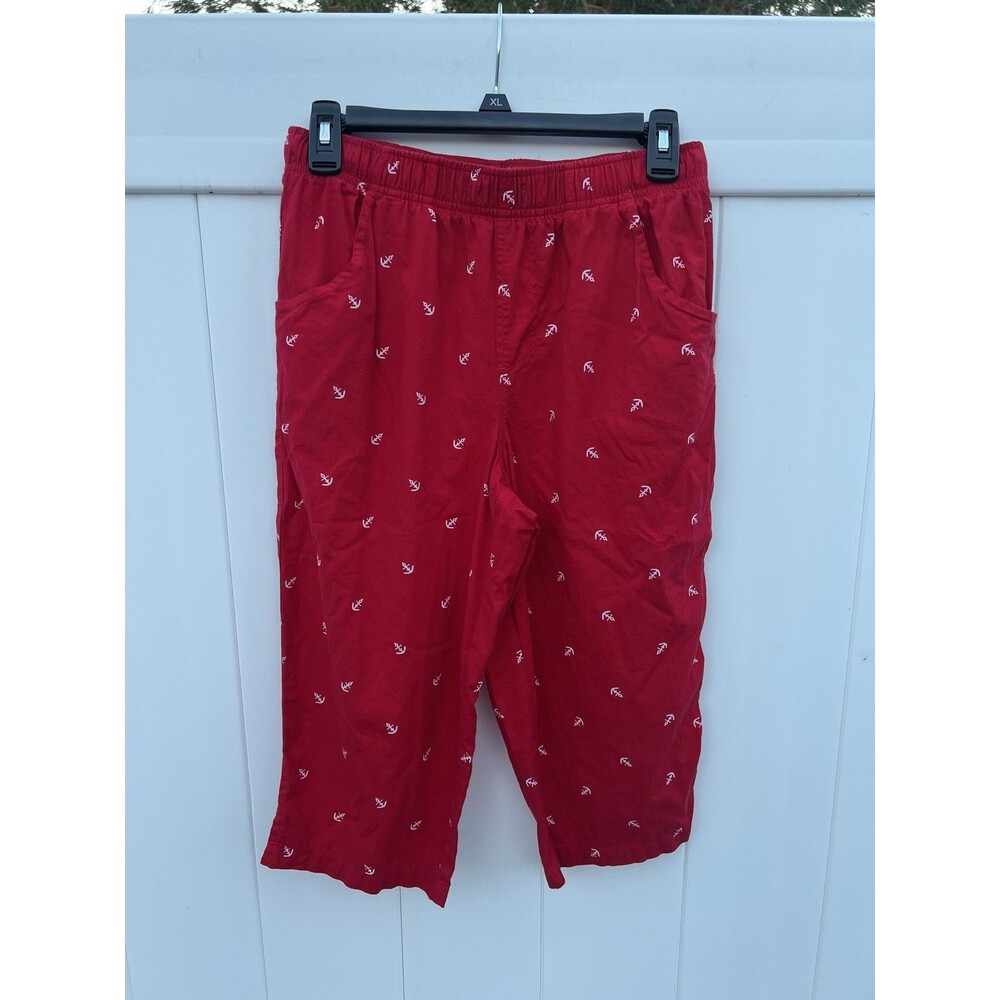 Gloria Vanderbilt Sz Petite Small PS Women's Casual Pajama Style Red Anchors